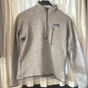 Patagonia Gray Zip Up Sweater with Soft Fleece Texture